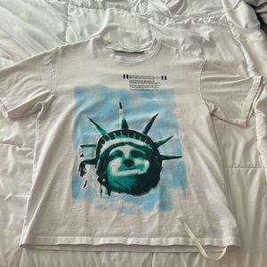 2018 OFF-WHITE Statue Of Liberty T-Shirt Men’s (White)